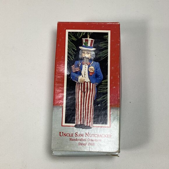 Vintage Hallmark Keepsake 1988 Uncle Sam Nutcracker Ornament 5" In Box - Picture 3 of 4